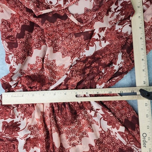 Show Me Your Mumu Romper Shorts Womens XS Red Floral Sleeveless Artsy Boho Chic - Picture 8 of 9